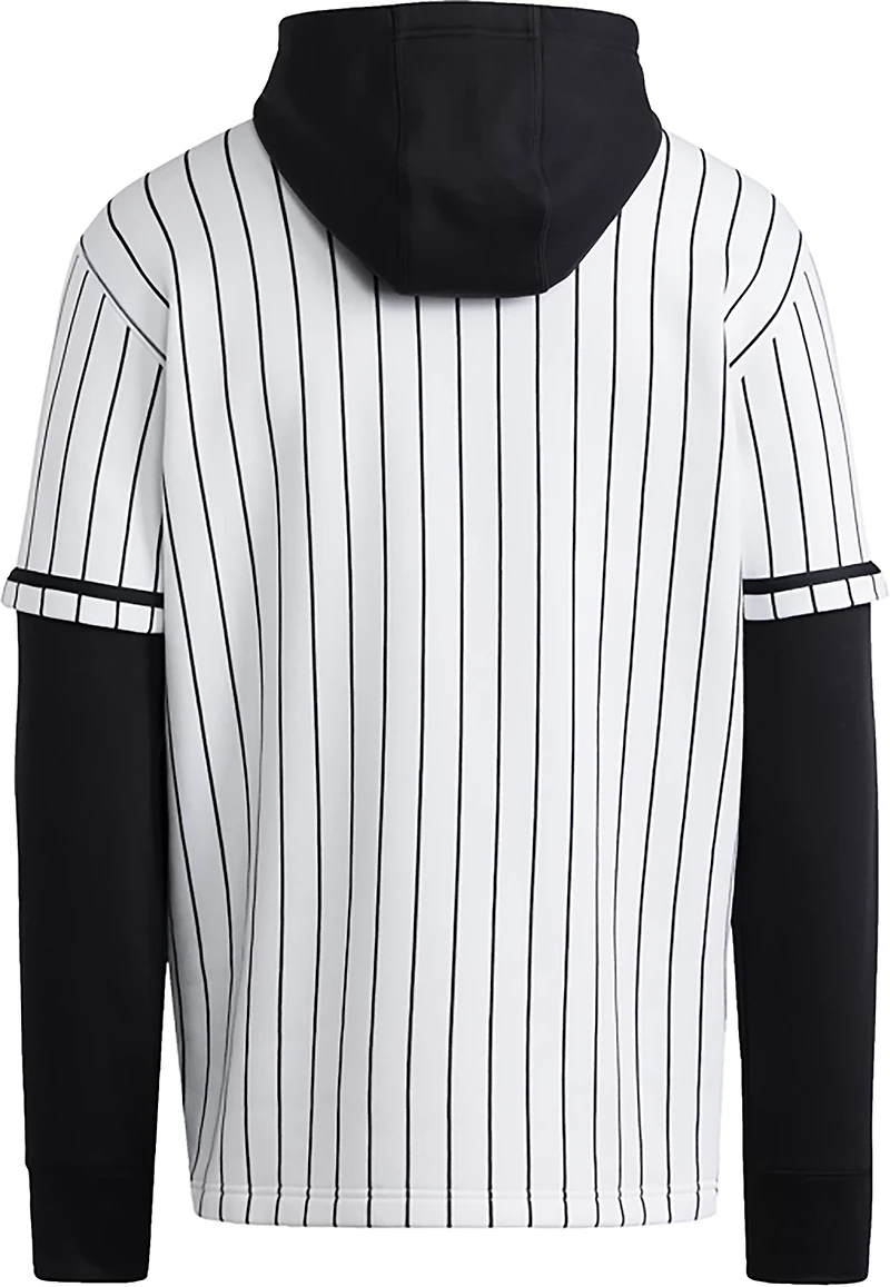 adidas Boys' Dugout Pinstripe Hooded Long Sleeve Jersey
