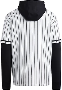 adidas Boys' Dugout Pinstripe Hooded Long Sleeve Jersey