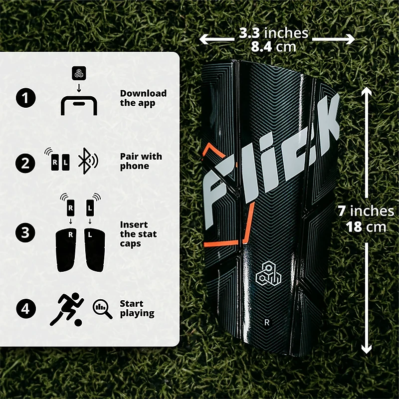 Flick Smart Soccer Tracker with Shin Guards