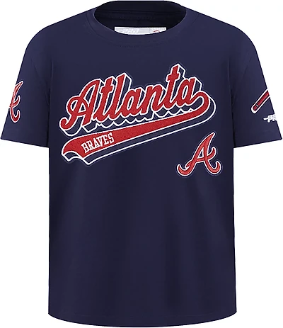 Pro Standard Boys' Atlanta Braves Script Tail Baseball Graphic T-shirt