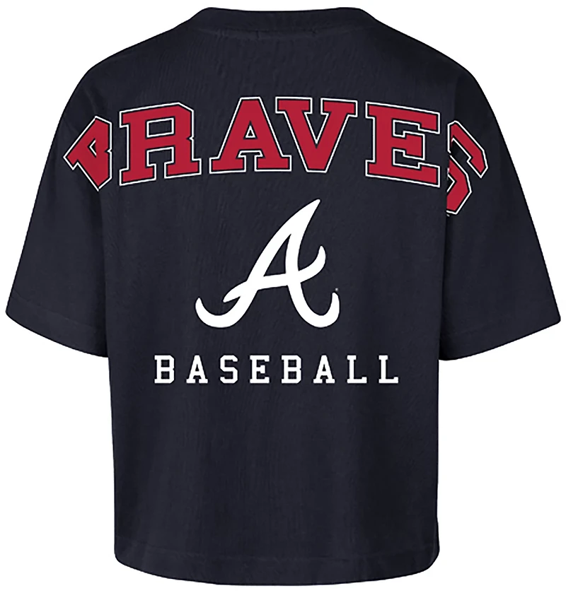 '47 Atlanta Braves Women's Back Out Foundation Crop Graphic T-shirt