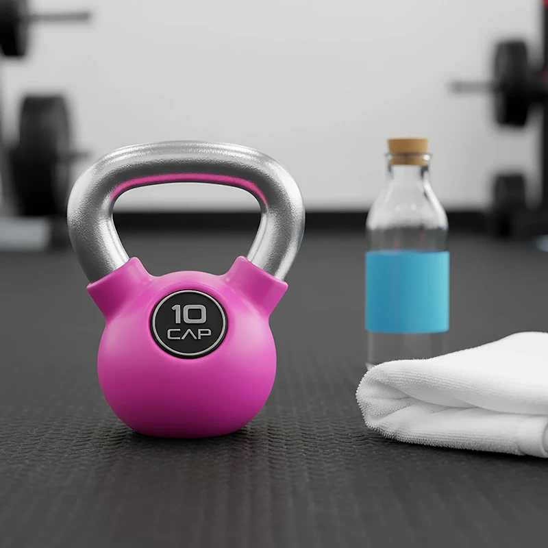 CAP Barbell Rubber-Coated lb. Kettlebell with Chrome Handle