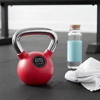 CAP Barbell Rubber-Coated 25 lb. Kettlebell with Chrome Handle