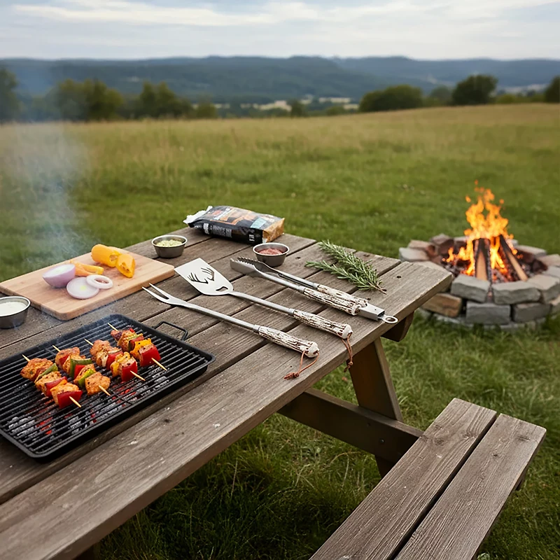 Outdoor Gourmet Antler 3-Piece Barbecue Tool Set