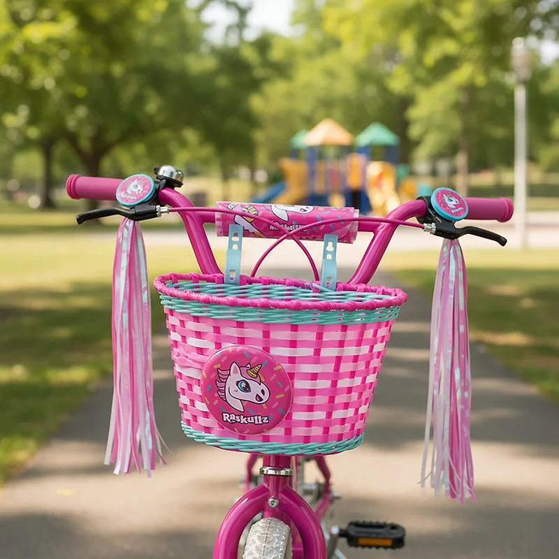 Raskullz Girls' Hearty Gem Bicycle Basket and Streamers