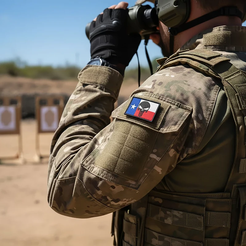 SME Texas Flag with Punisher Hook-and-Loop Patch