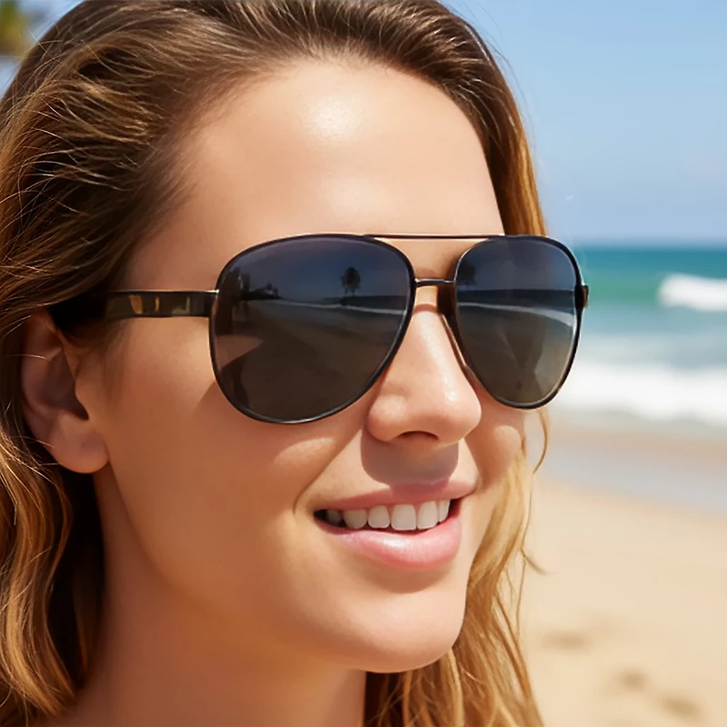 Maverick Polarized Lifestyle Classic Metal Aviator Sunglasses