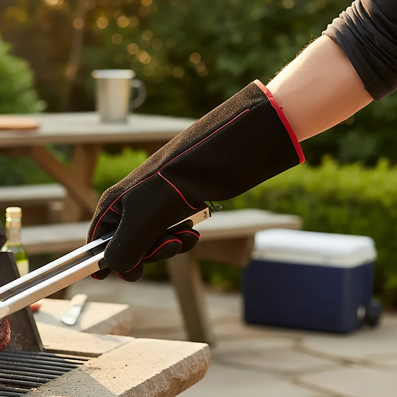 Outdoor Gourmet Leather Cooking Gloves