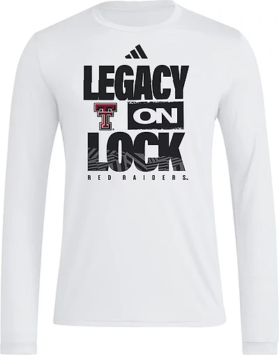 adidas Men's Texas Tech University 2026 March Madness Legacy On Lock Bench Long Sleeve T-shirt
