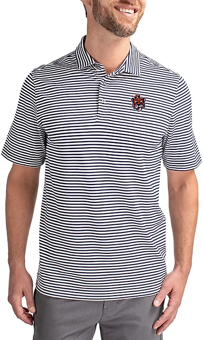 Cutter & Buck Men's Auburn University Virtue Stripe Polo Shirt