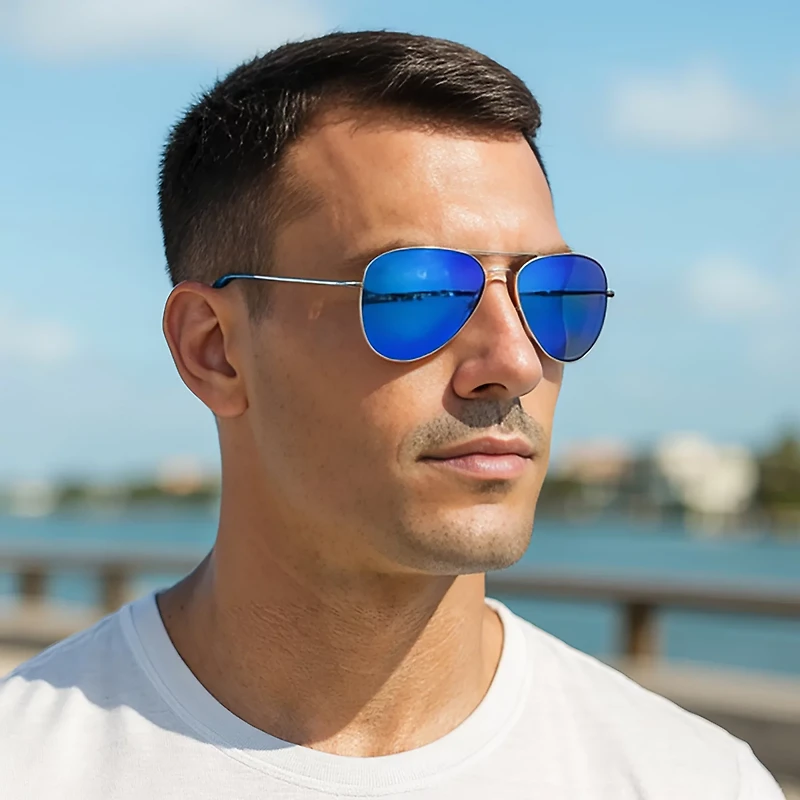 PUGS Adults' Metal Full Rim Aviator Sunglasses