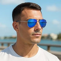 PUGS Adults' Metal Full Rim Aviator Sunglasses