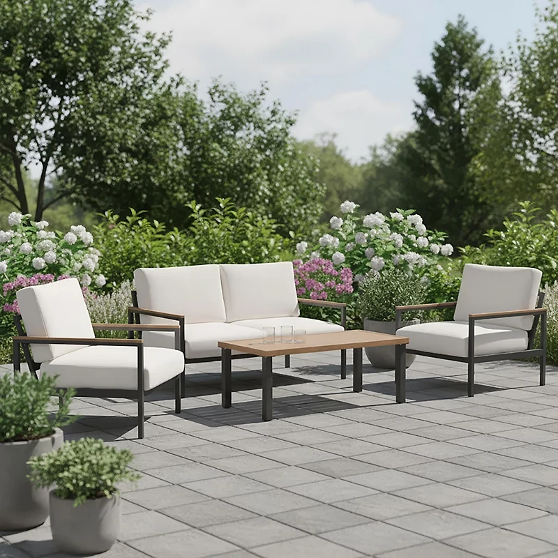 Mosaic 4 Seat Conversation Furniture Set with Cushions