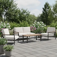 Mosaic 4 Seat Conversation Furniture Set with Cushions