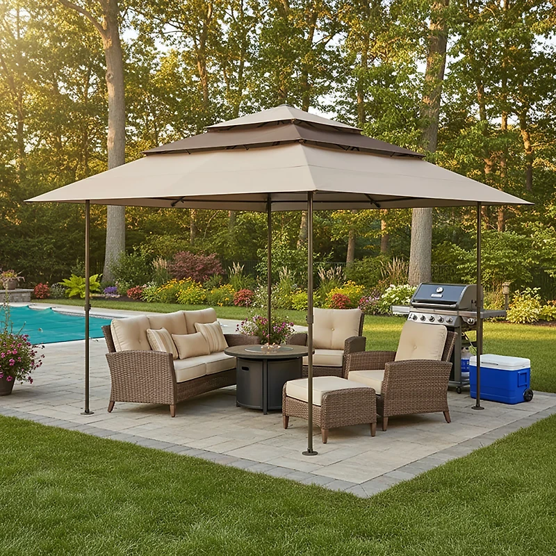 Mosaic 13 ft x 13 ft Triple Pagoda Gazebo Canopy