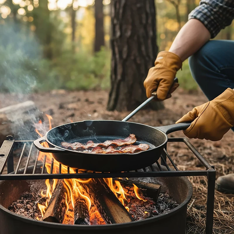 Outdoor Gourmet in Polished Cast Iron Skillet