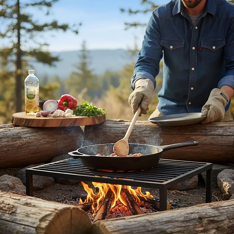 Outdoor Gourmet in Polished Cast Iron Skillet