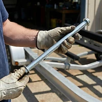 C.E. Smith Company 13" Zinc-Plated Roller Shaft with Cap Nuts