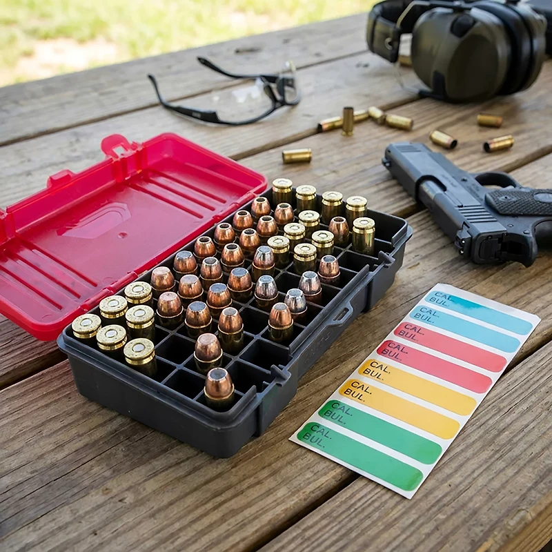 Plano 50-Count Handgun Ammo Case for .45 ACP, .40 S&W and 10 mm Bullets