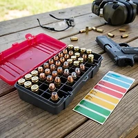 Plano 50-Count Handgun Ammo Case for .45 ACP, .40 S&W and 10 mm Bullets