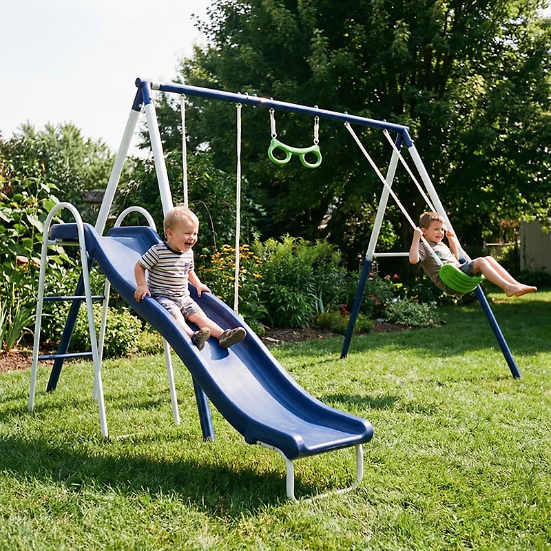 Sportspower Sierra Vista Metal Swing and Slide Set