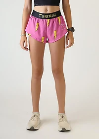 ChicknLegs Women's Pink Bolts Split Shorts 1.5