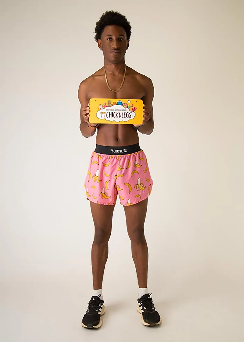Chicknlegs Men's Pink Bananas Half Split Shorts 4