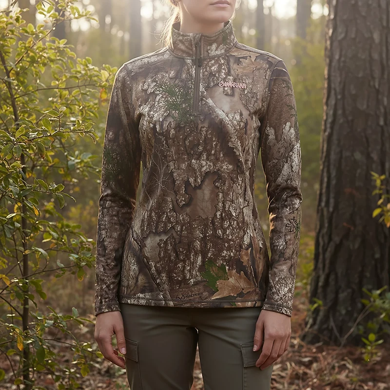 Magellan Outdoors Women's HuntGear Crockett 1/4 Zip Long Sleeve Pullover