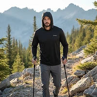 Magellan Outdoors Men's HuntGear Eagle Pass Long Sleeve Tech Mesh Hooded Shirt