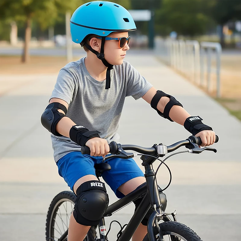 Rize Kids' Black Elbow and Knee Pad Set