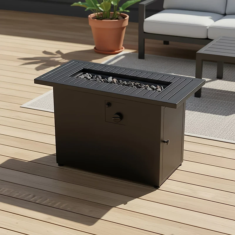 Mosaic Livingston Rectangular Gas Firepit Table