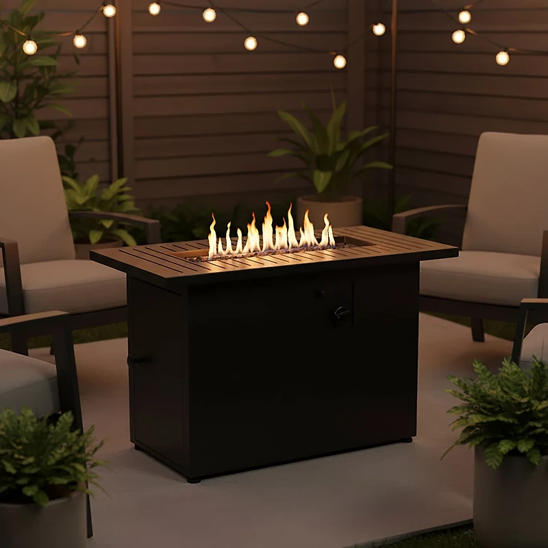 Mosaic Livingston Rectangular Gas Firepit Table