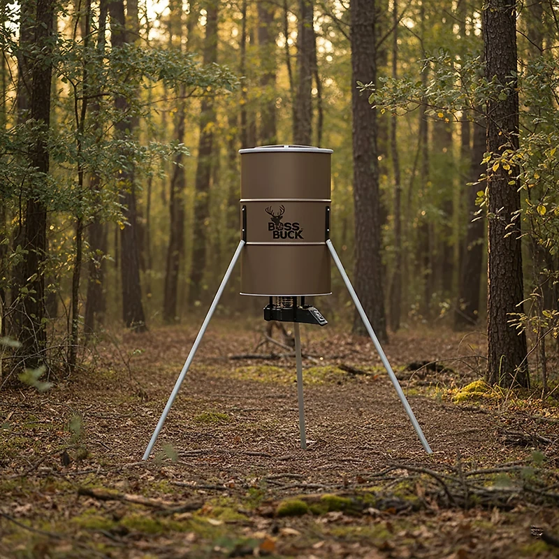 Boss Buck Metal Barrel Feeder with 6V Sunslinger Kit
