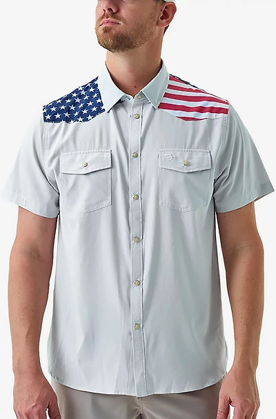 BURLEBO Men's All American Performance Western Shirt