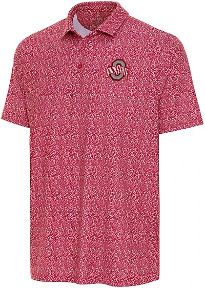 Antigua Men's Ohio State Buckeyes Botanic Polo Shirt