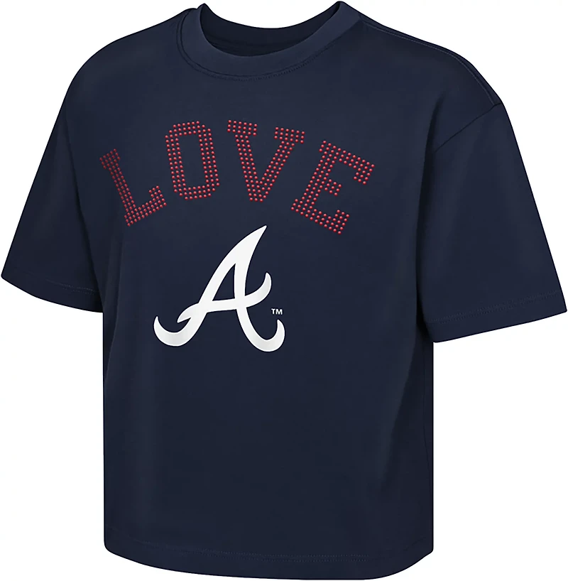 Outerstuff Girls' Atlanta Braves Stone Love Boxy Graphic T-shirt