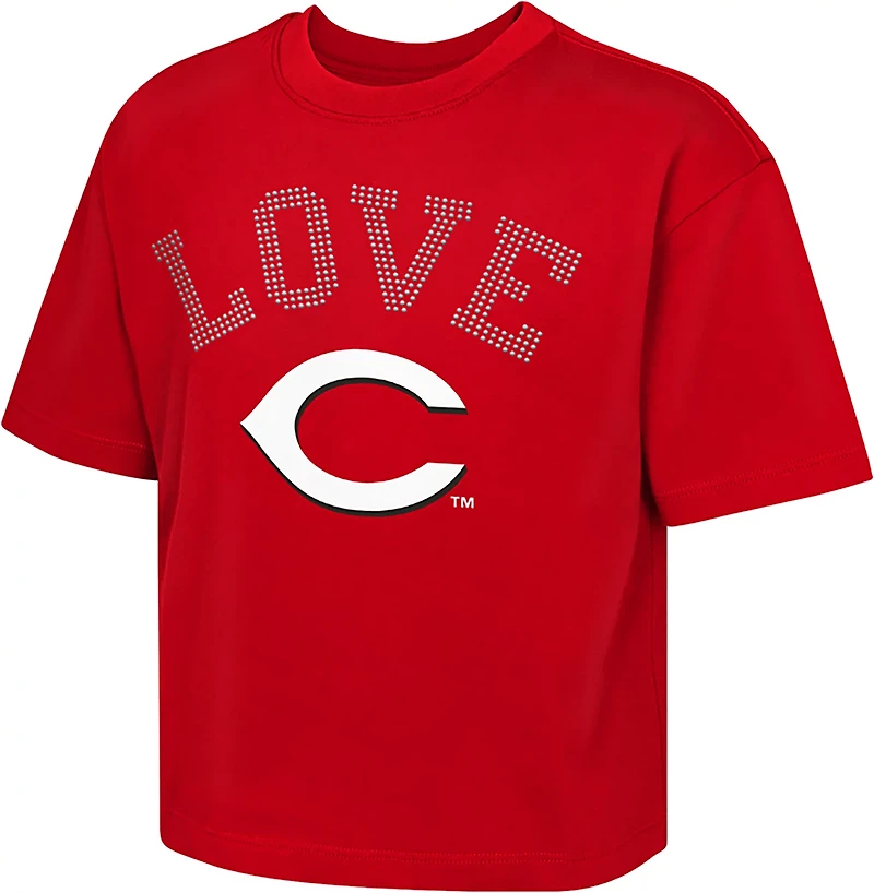 Outerstuff Girls' Cincinnati Reds Stone Love Boxy Graphic T-shirt