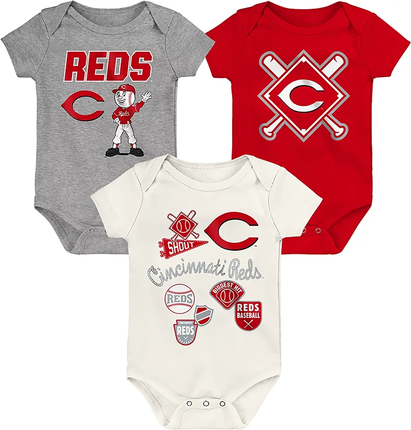 Outerstuff Infants' Cincinnati Reds Home Plate Creeper Set 3-Pack