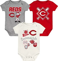 Outerstuff Infants' Cincinnati Reds Home Plate Creeper Set 3-Pack