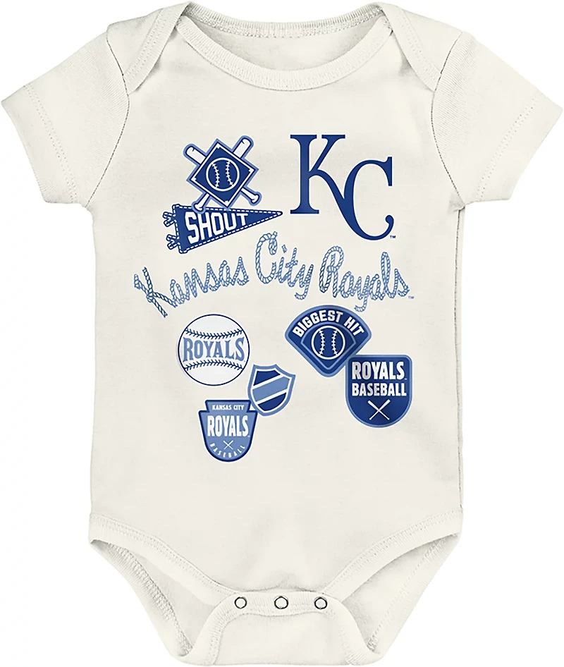 Outerstuff Infants' Kansas City Royals Home Plate Creeper Set 3-Pack