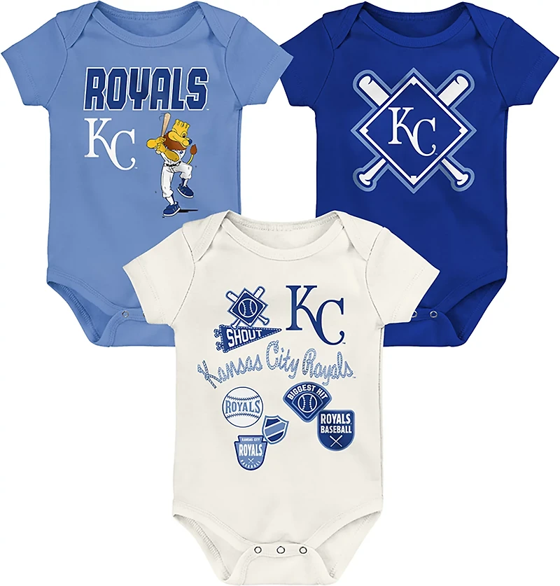 Outerstuff Infants' Kansas City Royals Home Plate Creeper Set 3-Pack