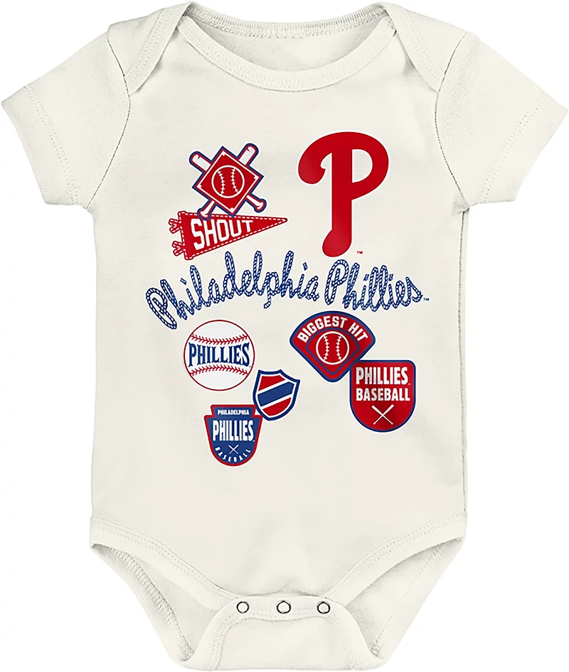 Outerstuff Infants' Philadelphia Phillies Home Plate Creeper Set 3-Pack