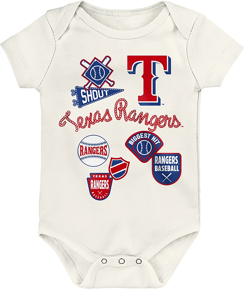 Outerstuff Infants' Texas Rangers Home Plate Creeper Set 3-Pack