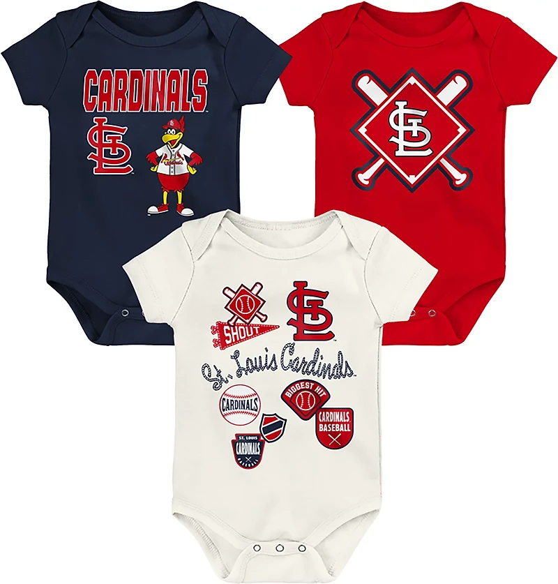 Outerstuff Infants' St. Louis Cardinals Home Plate Creeper Set 3-Pack