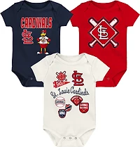 Outerstuff Infants' St. Louis Cardinals Home Plate Creeper Set 3-Pack