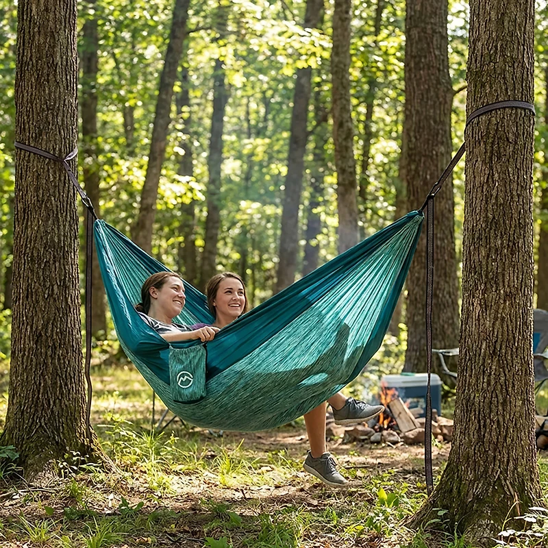 Magellan Outdoors Lightweight Double Nylon Hammock with Suspension Straps