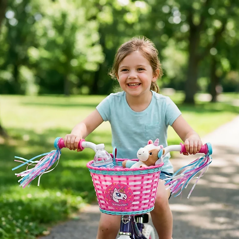 Raskullz Girls' Hearty Gem Bicycle Basket and Streamers
