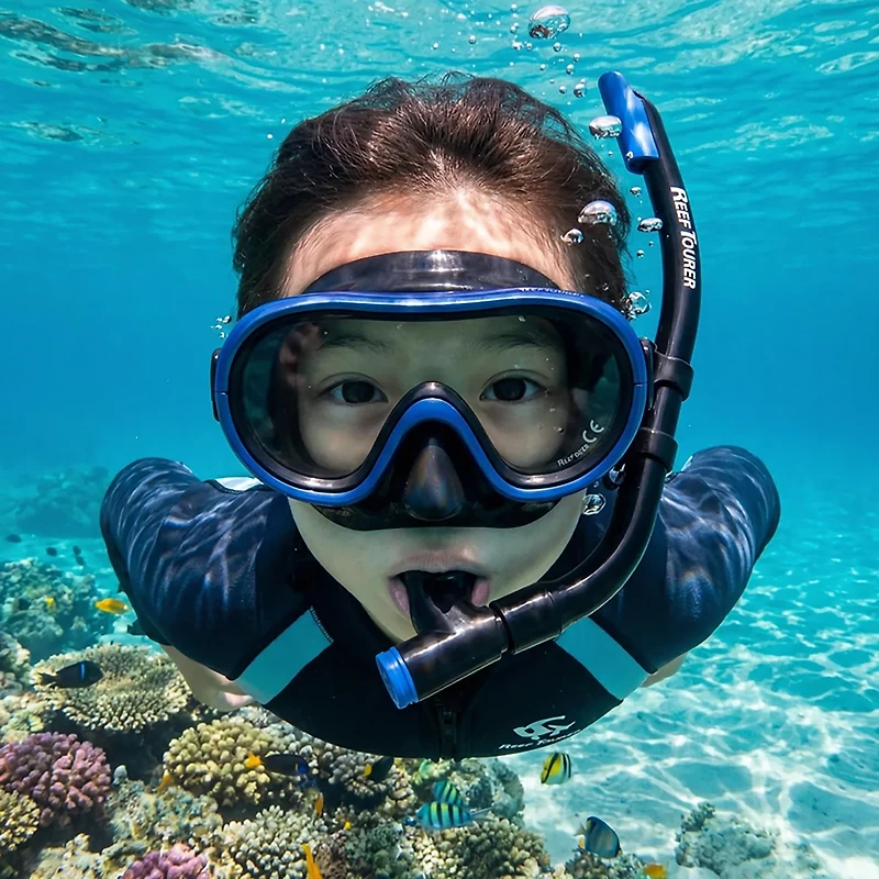 ReefTourer Youth Single-Window Mask and Snorkel Set