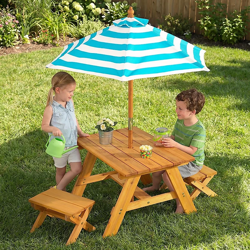 KidKraft Outdoor Table with Benches & Umbrella