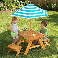 KidKraft Outdoor Table with Benches & Umbrella